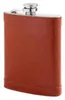 Flachmann Metall Braun Kunstleder, 8oz (ca. 230ml) Produktbild-Vorschau 4
