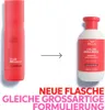 A comparison image showing an old bottle of Wella Invigo Color Brilliance shampoo next to a new bottle, with text indicating a new bottle and the same great formula. Produktbild-Vorschau