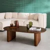 sweeek - Ovaler Couchtisch Heveaholz und Eichenfurnier - Produktbild-Vorschau 3
