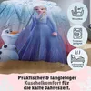 A bedding set featuring characters from Frozen, with icons indicating washing and drying instructions. Produktbild-Vorschau
