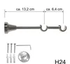 Gardinenstange Set Edelstahl Look Metall Ø 16mm zur Produktbild-Vorschau 2