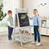 COSTWAY Tablica dla dzieci dwustronna, sztaluga składana o Podgląd zdjęcia produktu 2