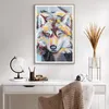 Gerahmtes Poster - Rahmen in heller Eiche - Öl Wolf Hund - Produktbild-Vorschau 6