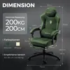 Silla de juego ergonómica con soporte lumbar, tapizada en Vista previa de la imagen del producto 3