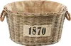Kobolo Holztrage 1870 oval Rattan grau mit Jutestoff - Produktbild-Vorschau 2