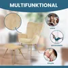A beige armchair and ottoman are shown with circular insets demonstrating different uses. Náhled obrázku produktu