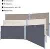 Wolketon 180x600 cm Dvojitá bočná markíza, antracitová Náhľad obrázku produktu 2