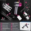 A collection of vacuum cleaner accessories and a boxed product are displayed against a dark background. Produktbild-Vorschau