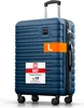 A blue suitcase is shown against a white background. Produktbild-Vorschau