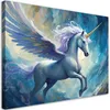 Leinwandbild Blaues Einhorn 60x40 Feeby Blau bild für die Produktbild-Vorschau 1