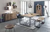 TPFLiving Hocker Minden Akazie mit Metall natur und schwarz Produktbild-Vorschau 2