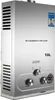 A silver gas water heater is shown against a white background. Podgląd zdjęcia produktu