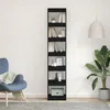 Bücherregal Schwarz Eichen-Optik 40 x 30 x 198 cm Produktbild-Vorschau 1