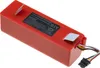 A red battery pack with a label and wires is shown on a white background. Náhľad obrázku produktu