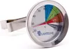 A close-up shot of a round digital thermometer with a clip, designed for measuring liquid temperatures, likely for beverages like tea. Produktbild-Vorschau