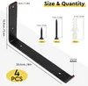 4 Stk Regalhalterung Schwarze, L-Form Regalhalter, Produktbild-Vorschau 2
