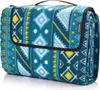 A rolled-up picnic blanket with a geometric pattern. Náhled obrázku produktu