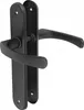 A black door handle set on a white background. Produktbild-Vorschau