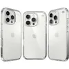 Three views of a clear iPhone case on a white background. Podgląd zdjęcia produktu
