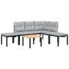 CLORIS 5-tlg. Garten-Sofagarnitur mit Kissen Schwarz Stahl Produktbild-Vorschau 2