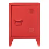 A red metal nightstand with a single door and ventilation slots. Anteprima dell’immagine prodotto