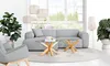 home24 Couchtisch - Rund - Glas / Eiche Massiv Produktbild-Vorschau 2