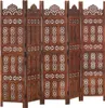 Parawan 5-Panelowy, Rzeźbiony, Brąz, 200X165 Cm, Drewno Podgląd zdjęcia produktu 7