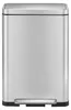 A front view of a stainless steel trash can with a pedal. Podgląd zdjęcia produktu