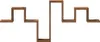 A wooden wall shelf with a unique, zig-zag design. Produktbild-Vorschau