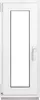 A white PVC window with a single pane of glass and a silver handle. Produktbild-Vorschau