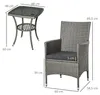 Outsunny 3-tlg. Balkonmöbel Set Sitzgruppe Rattan Gartenset Produktbild-Vorschau 3