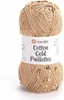Yarnart Baumwolle Gold Paillettes 7105, Beige-Goldgarn, 82% Produktbild-Vorschau 2