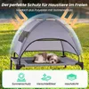 COSTWAY, cuccia rialzata per cani con tenda, resistente Anteprima dell’immagine prodotto 5