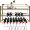 A gold wine rack with bottles and glasses. Podgląd zdjęcia produktu