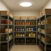 A pantry or storage room filled with shelves of food items and baskets. Náhľad obrázku produktu