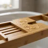 Relaxdays Badewannenablage Bambus, ausziehbares Produktbild-Vorschau 3