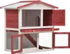 vidaXL Clapier à lapins 3 portes Rouge Bois Voir les images du produit 9