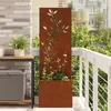 vidaXL Tuin - Privacy-scherm, bloemenprint, roestkleurig, Productafbeelding-voorbeeld 2