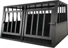 A black metal dog crate with two compartments. Voir les images du produit