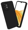 A black phone case is shown next to a smartphone. Produktbild-Vorschau
