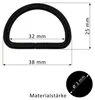 10 stabile Halbringe D-Ringe Metallring Halbrund Ring Produktbild-Vorschau 2