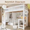 okwish Hochbett 90x200cm Funktionsbett mit Schreibtisch und Produktbild-Vorschau 3