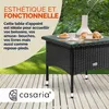 CASARIA® Table d’appoint en polyrotin noir 50x50x45cm Table Voir les images du produit 4