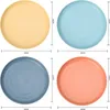 Four colorful plates arranged in a 2x2 grid, with dimension lines indicating size. Produktbild-Vorschau
