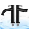 Two black faucets are shown against a white and light blue background. Produktbild-Vorschau