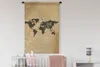 MuchoWow® Wandteppich Wandbehang Weltkarte - Zitat - Beige Produktbild-Vorschau 2