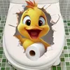 GKA WC Deckel Aufkleber süße Ente mit Toilettenpapierrolle Produktbild-Vorschau 1