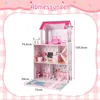 COSTWAY Puppenhaus Holz, Kinder Dollhouse mit 17 Produktbild-Vorschau 3