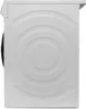 The side view of a white washing machine with a circular pattern on its side. Produktbild-Vorschau