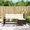 Gartensofa in L-Form mit Tisch und Kissen Braun Poly Rattan Produktbild-Vorschau 3
